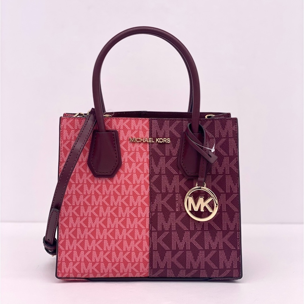 Michael Kors Mercer Medium Two-Tone Logo Crossbody Bag - Picture 11 of 15